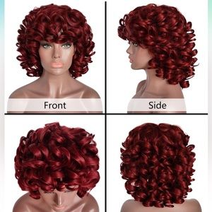 NWT Cute Burgundy Curly Wig